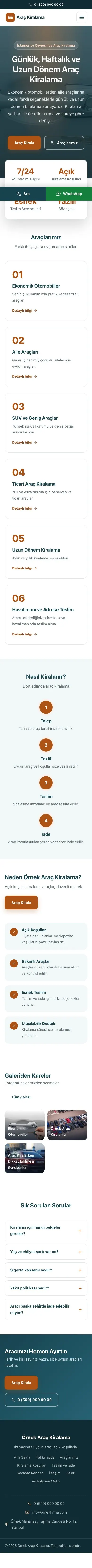 Merkez Petrol Turuncu – Rent a Car Web Sitesi mobil görünümü