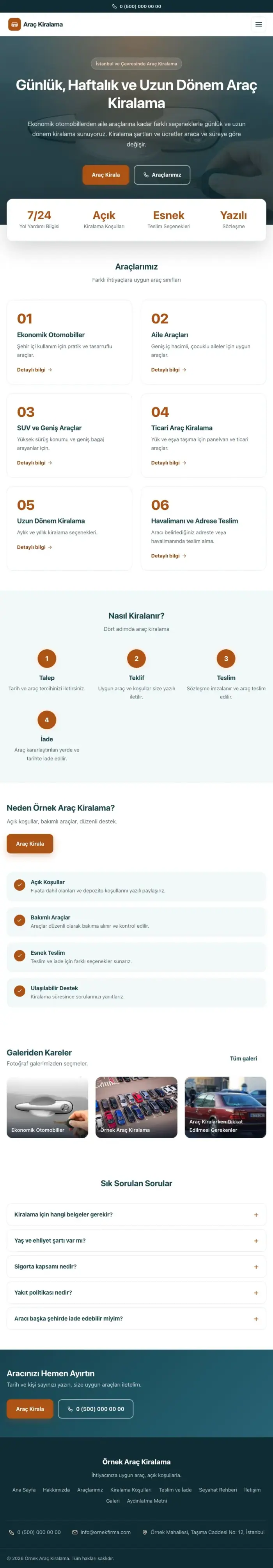 Merkez Petrol Turuncu – Rent a Car Web Sitesi tablet görünümü