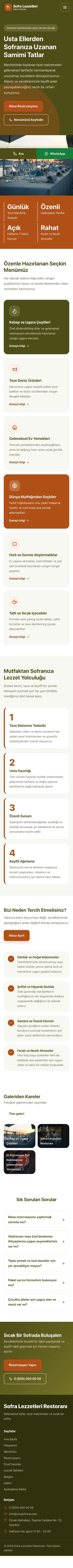 Blok Zeytin Turuncu – Restoran Web Sitesi mobil görünümü