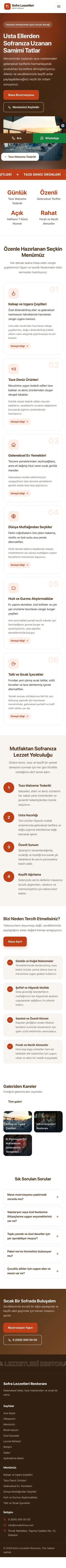 Hareketli Kahve Turuncu – Restoran Web Sitesi mobil görünümü