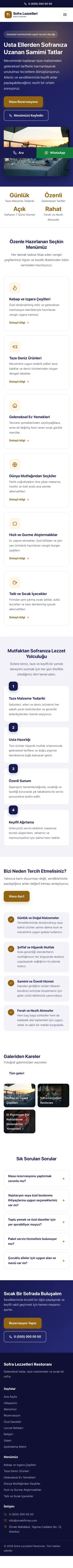 Klasik Lacivert Turuncu – Restoran Web Sitesi mobil görünümü