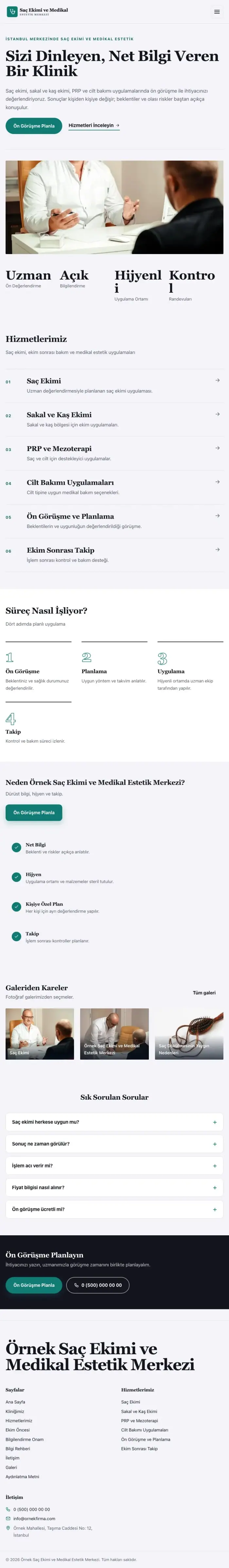 Dergi Editoryal Lacivert Turkuaz – Saç Ekimi ve Medikal Estetik Web Sitesi tablet görünümü
