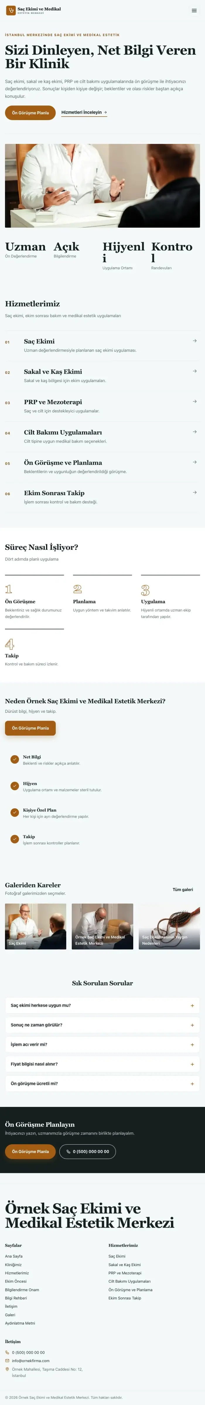 Dergi Editoryal Petrol Turuncu – Saç Ekimi ve Medikal Estetik Web Sitesi tablet görünümü