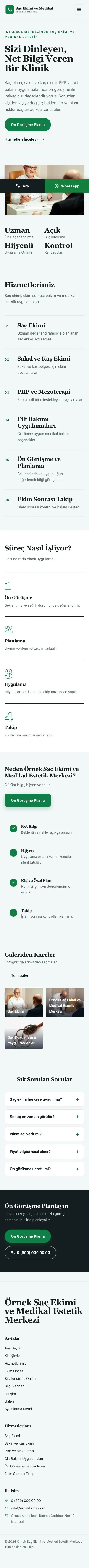 Dergi Editoryal Petrol Yeşil – Saç Ekimi ve Medikal Estetik Web Sitesi mobil görünümü