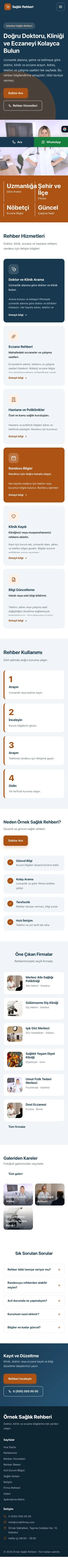 Blok Mavi Turuncu – Sağlık Rehberi Web Sitesi mobil görünümü