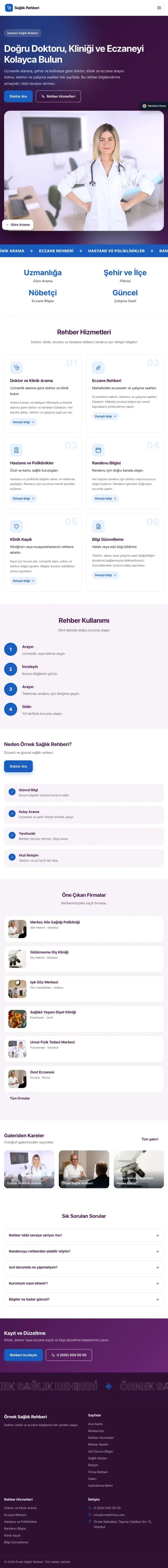 Hareketli Mor Mavi – Sağlık Rehberi Web Sitesi tablet görünümü