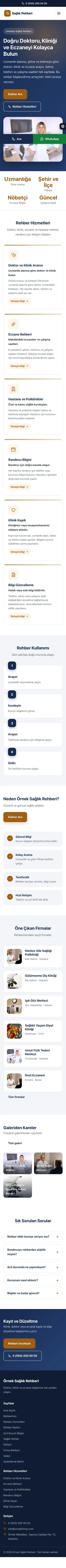 Klasik Mavi Turuncu – Sağlık Rehberi Web Sitesi mobil görünümü