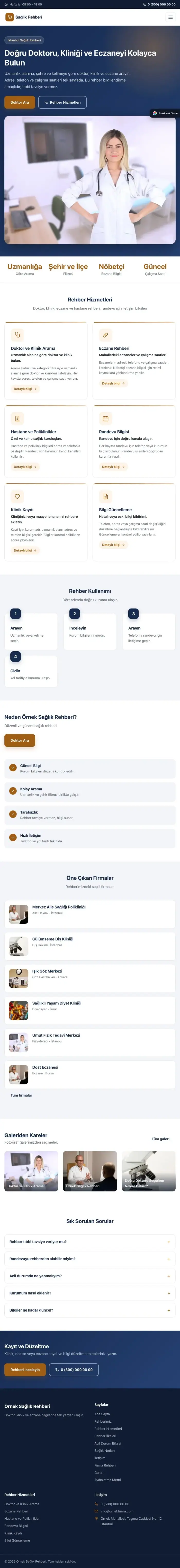 Klasik Mavi Turuncu – Sağlık Rehberi Web Sitesi tablet görünümü