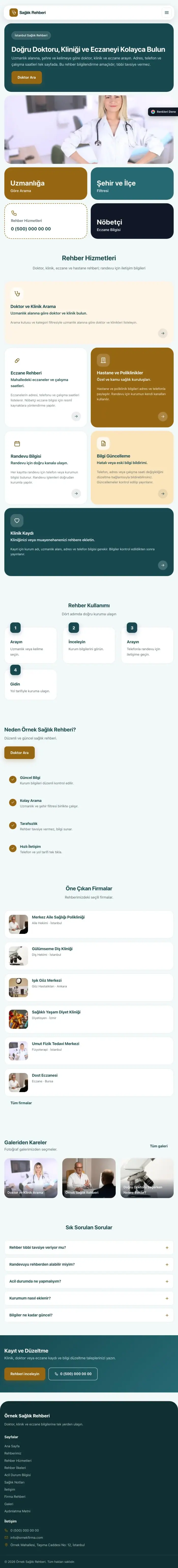 Mozaik Petrol Turuncu – Sağlık Rehberi Web Sitesi tablet görünümü
