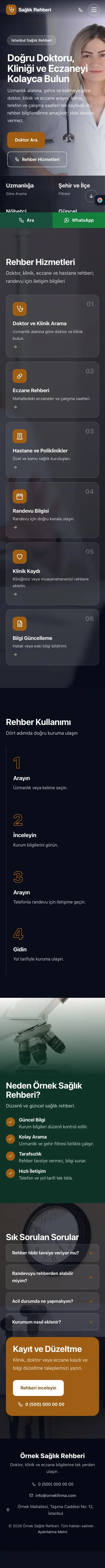 Tam Ekran Petrol Turuncu – Sağlık Rehberi Web Sitesi mobil görünümü