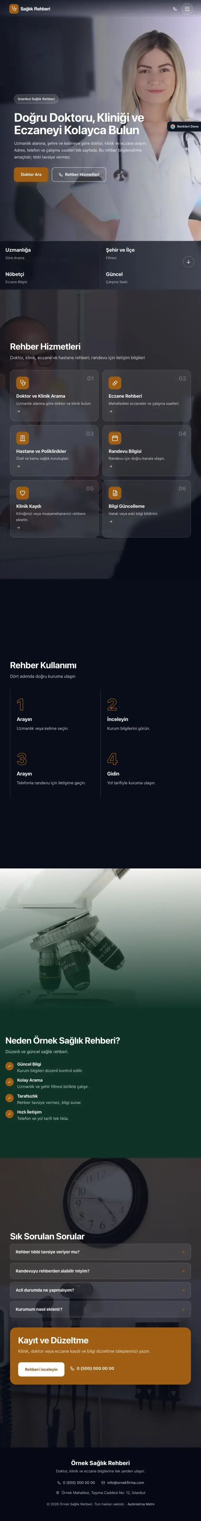 Tam Ekran Petrol Turuncu – Sağlık Rehberi Web Sitesi tablet görünümü