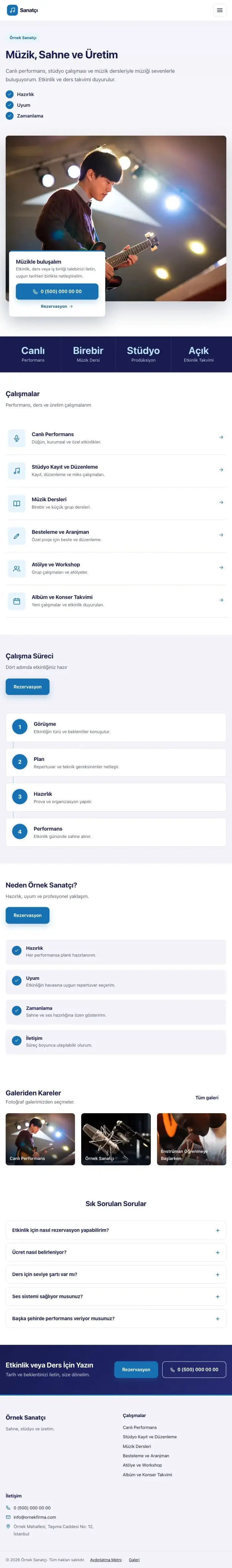 Bölünmüş Lacivert Mavi – Sanatçı ve Müzisyen Web Sitesi tablet görünümü
