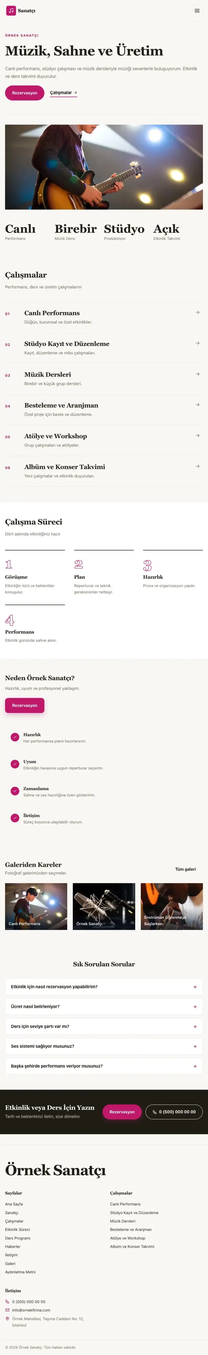 Editoryal Kahve Pembe – Sanatçı ve Müzisyen Web Sitesi tablet görünümü