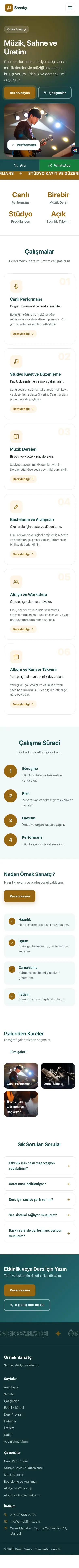 Hareketli Petrol Turuncu – Sanatçı ve Müzisyen Web Sitesi mobil görünümü