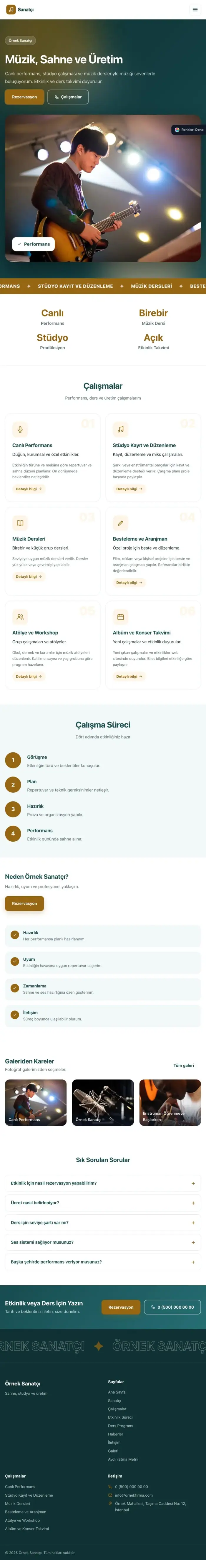 Hareketli Petrol Turuncu – Sanatçı ve Müzisyen Web Sitesi tablet görünümü