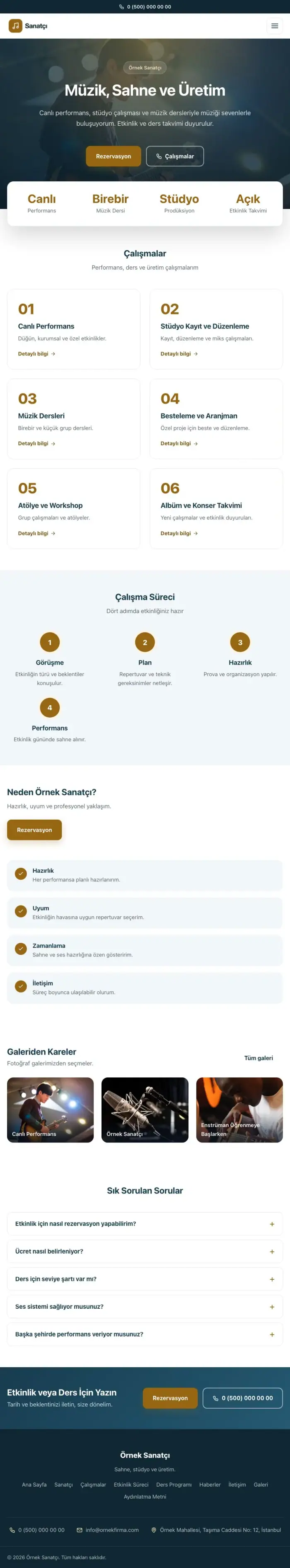 Merkez Mavi Turuncu – Sanatçı ve Müzisyen Web Sitesi tablet görünümü