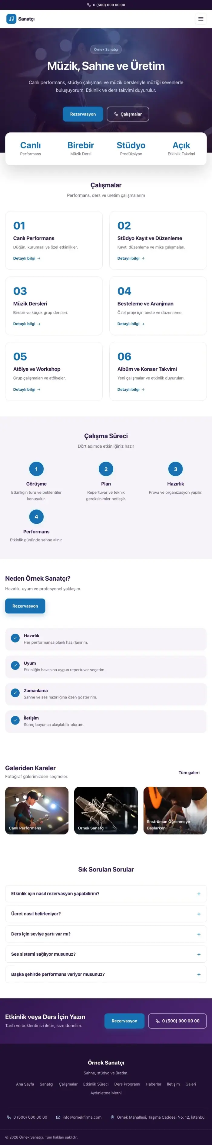 Merkez Mor Mavi – Sanatçı ve Müzisyen Web Sitesi tablet görünümü