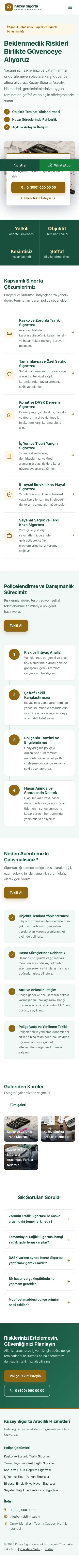 Bölünmüş Petrol Amber – Sigorta Acentesi Web Sitesi mobil görünümü