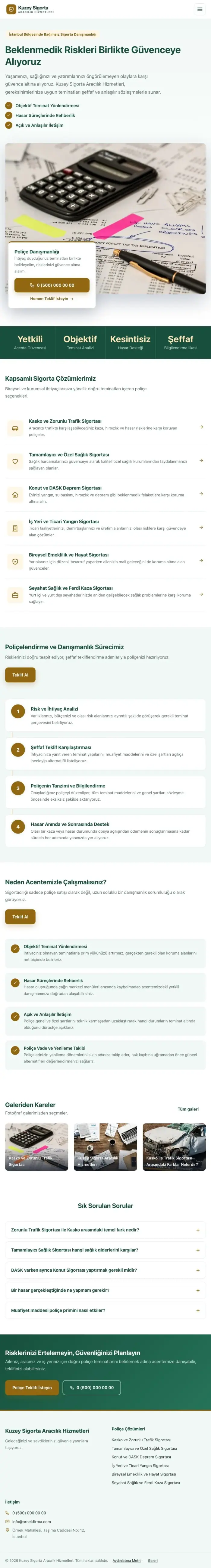 Bölünmüş Petrol Amber – Sigorta Acentesi Web Sitesi tablet görünümü