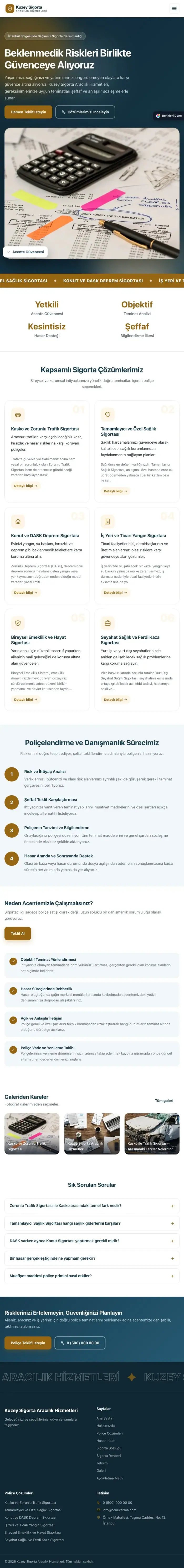 Hareketli Mavi Turuncu – Sigorta Acentesi Web Sitesi tablet görünümü