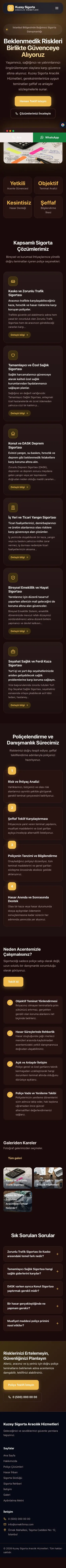 Koyu Modern Bordo Amber – Sigorta Acentesi Web Sitesi mobil görünümü