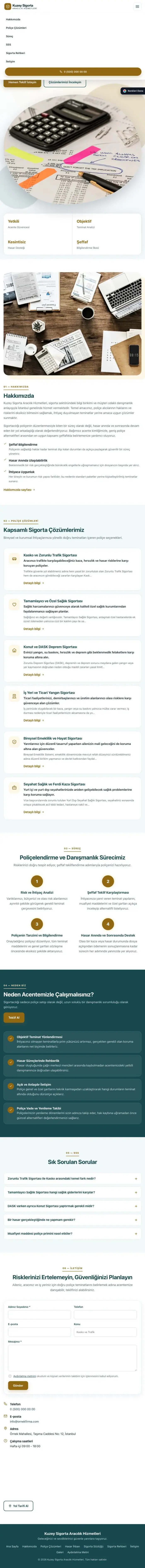 Tek Sayfa Petrol Amber – Sigorta Acentesi Web Sitesi tablet görünümü