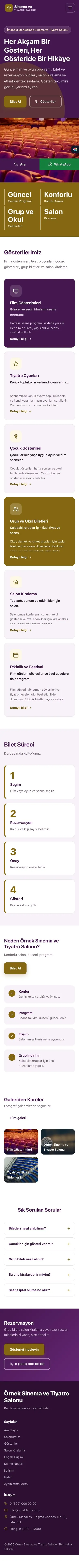 Blok Mor Amber – Sinema ve Tiyatro Salonu Web Sitesi mobil görünümü