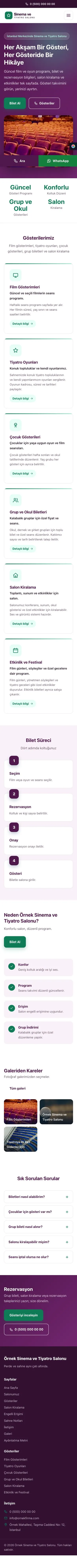 Klasik Erik Turkuaz – Sinema ve Tiyatro Salonu Web Sitesi mobil görünümü