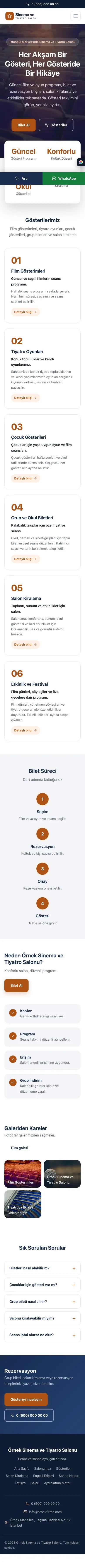 Merkez Mavi Turuncu – Sinema ve Tiyatro Salonu Web Sitesi mobil görünümü