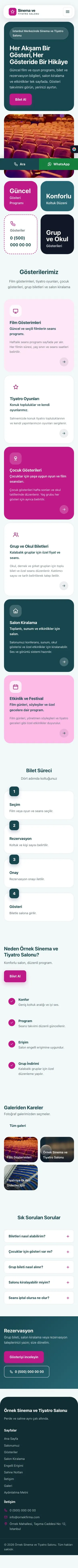 Mozaik Petrol Pembe – Sinema ve Tiyatro Salonu Web Sitesi mobil görünümü