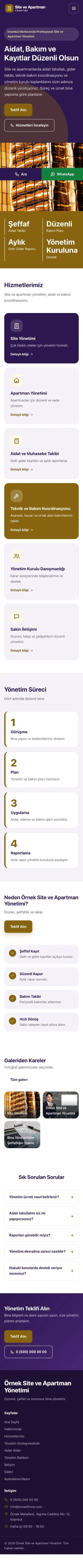 Blok Mor Amber – Site ve Apartman Yönetimi Web Sitesi mobil görünümü