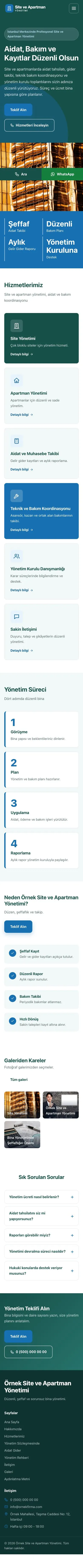 Blok Petrol Mavi – Site ve Apartman Yönetimi Web Sitesi mobil görünümü