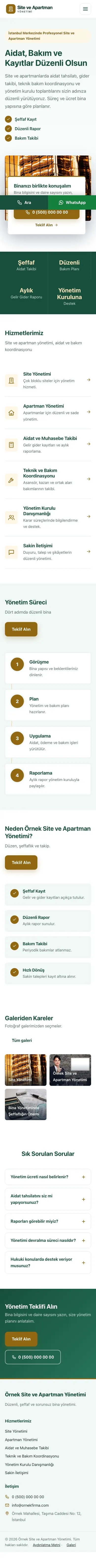 Bölünmüş Petrol Amber – Site ve Apartman Yönetimi Web Sitesi mobil görünümü