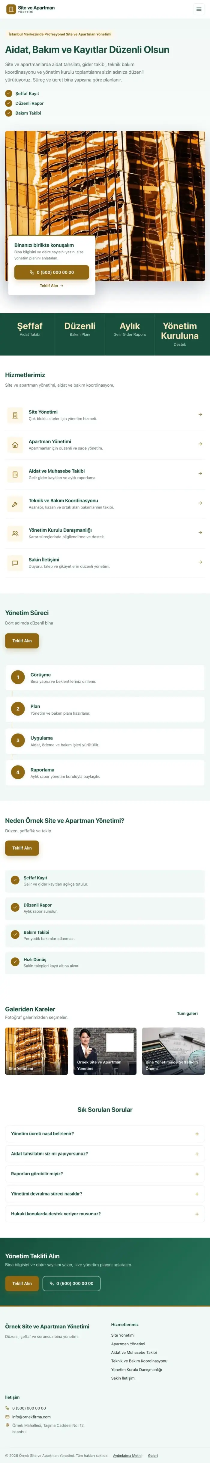 Bölünmüş Petrol Amber – Site ve Apartman Yönetimi Web Sitesi tablet görünümü