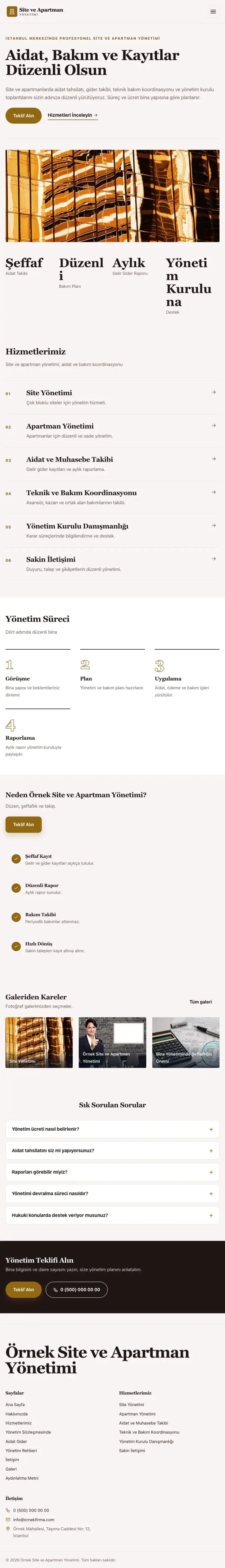 Dergi Editoryal Bordo Amber – Site ve Apartman Yönetimi Web Sitesi tablet görünümü