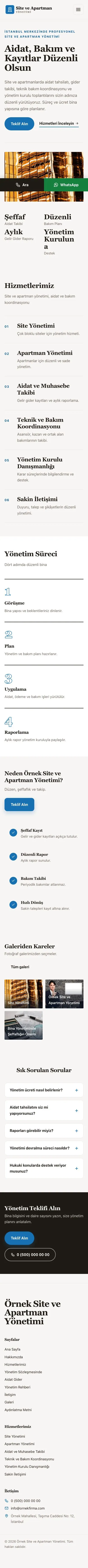Dergi Editoryal Kahve Mavi – Site ve Apartman Yönetimi Web Sitesi mobil görünümü