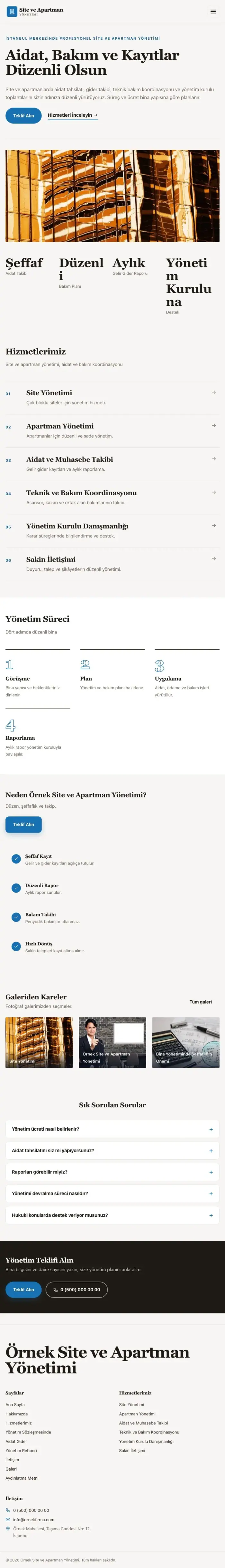 Dergi Editoryal Kahve Mavi – Site ve Apartman Yönetimi Web Sitesi tablet görünümü