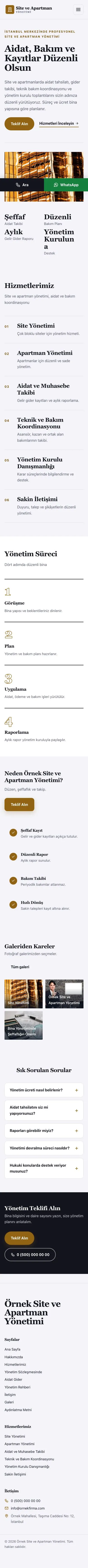 Dergi Editoryal Lacivert Turuncu – Site ve Apartman Yönetimi Web Sitesi mobil görünümü