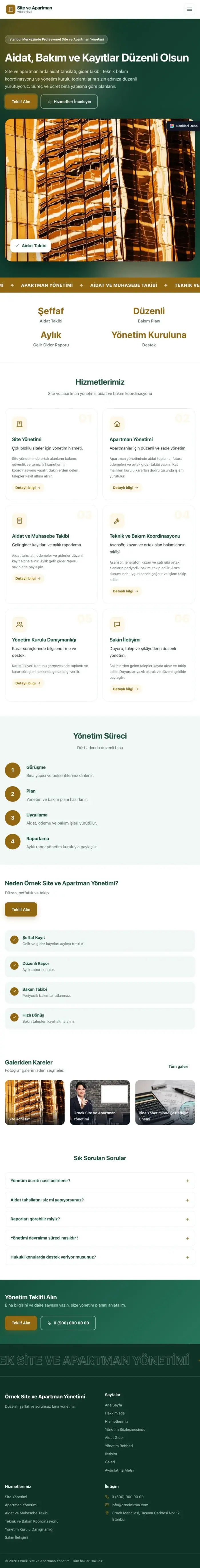 Hareketli Petrol Amber – Site ve Apartman Yönetimi Web Sitesi tablet görünümü