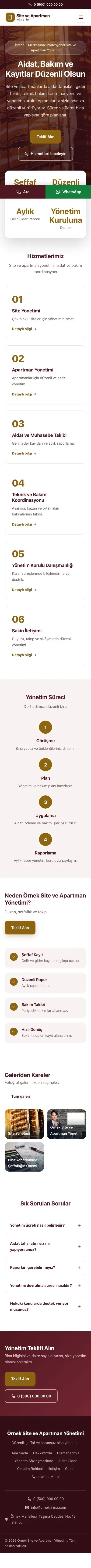 Merkez Bordo Amber – Site ve Apartman Yönetimi Web Sitesi mobil görünümü