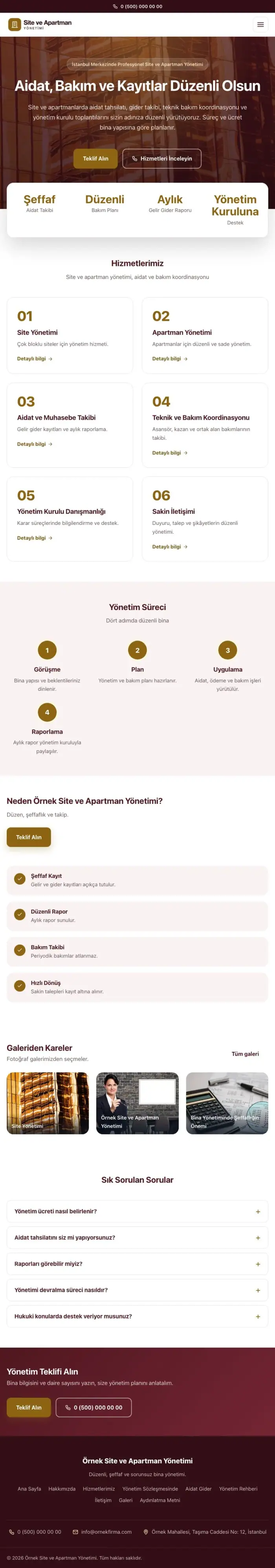 Merkez Bordo Amber – Site ve Apartman Yönetimi Web Sitesi tablet görünümü