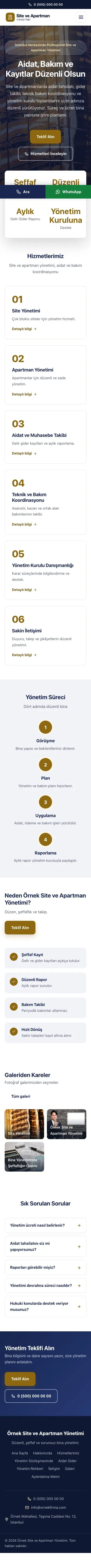 Merkez Lacivert Amber – Site ve Apartman Yönetimi Web Sitesi mobil görünümü