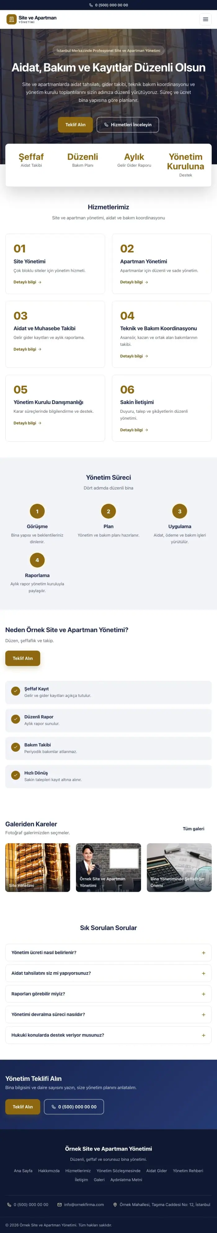 Merkez Lacivert Amber – Site ve Apartman Yönetimi Web Sitesi tablet görünümü