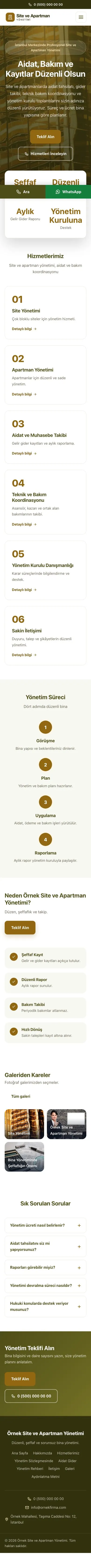 Merkez Zeytin Amber – Site ve Apartman Yönetimi Web Sitesi mobil görünümü