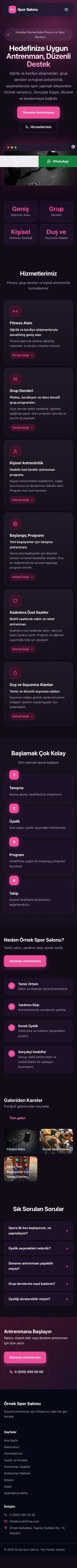 Koyu Modern Mor Pembe – Spor Salonu Web Sitesi mobil görünümü