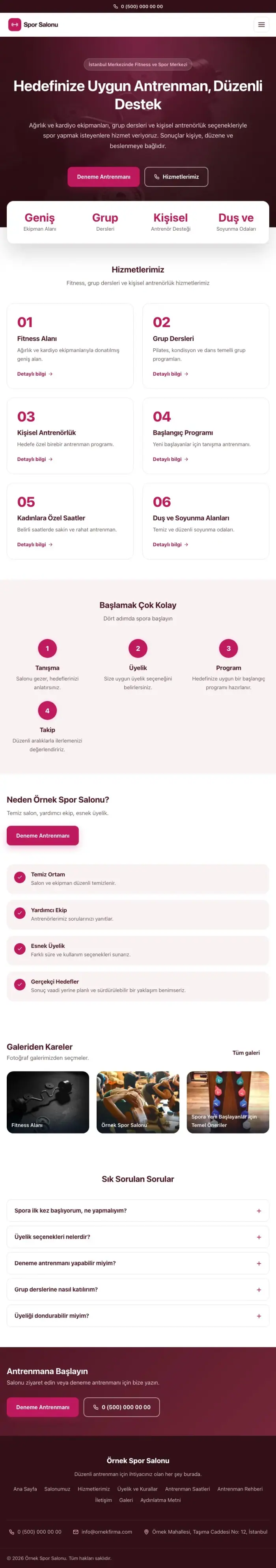 Merkez Bordo Pembe – Spor Salonu Web Sitesi tablet görünümü