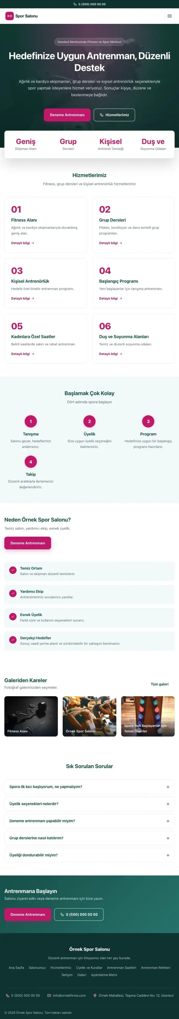 Merkez Petrol Pembe – Spor Salonu Web Sitesi tablet görünümü