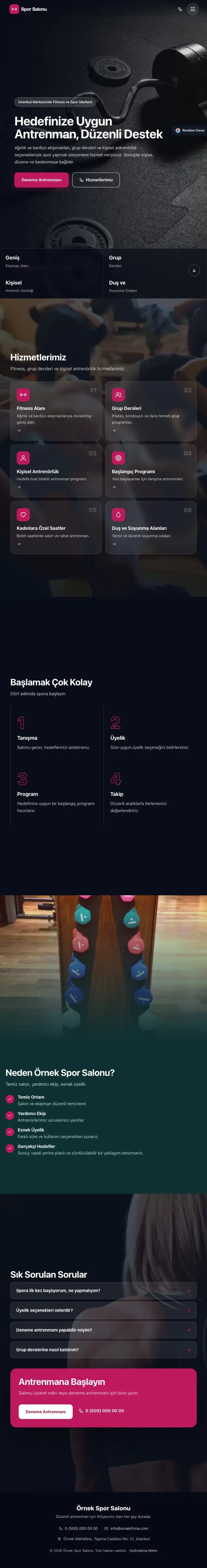 Tam Ekran Petrol Pembe – Spor Salonu Web Sitesi tablet görünümü