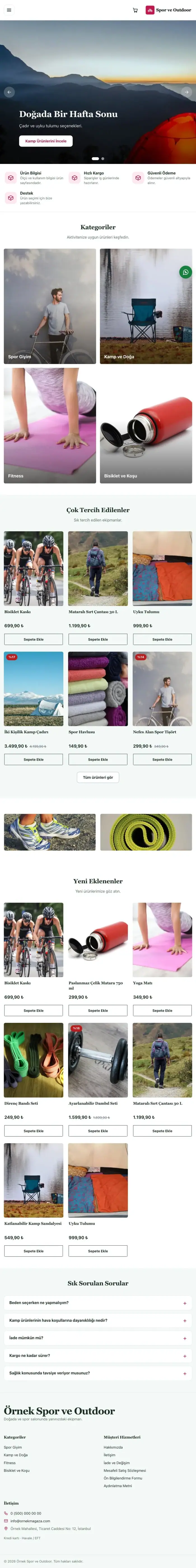 Butik Yeşil Pembe – Spor ve Outdoor E-ticaret Sitesi tablet görünümü