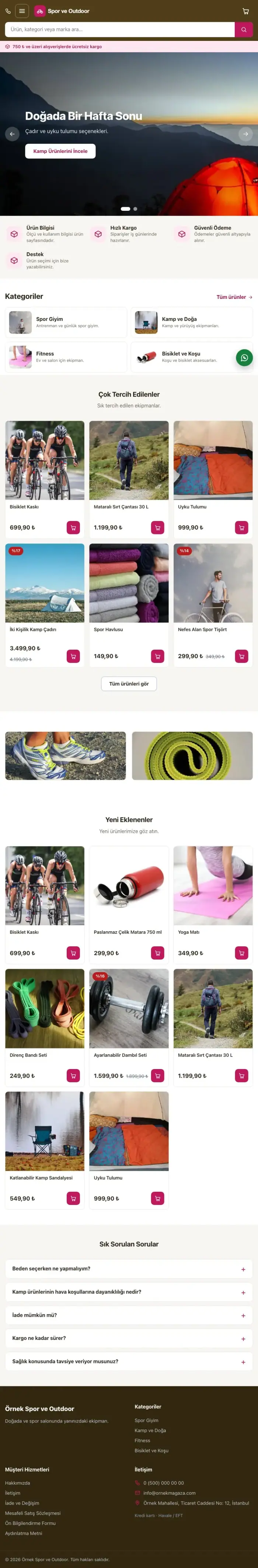 Market Kahve Pembe – Spor ve Outdoor E-ticaret Sitesi tablet görünümü